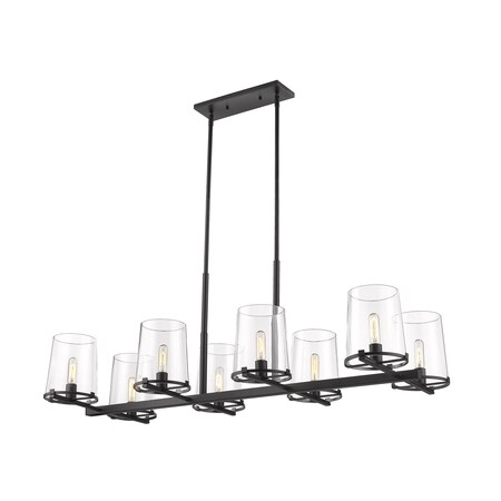 Z-Lite Callista 8 Light Chandelier, Matte Black & Clear 3032-8L-MB